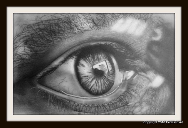 Dessin intitulée "Oculus" par Federico Scomazzon Portraitist, Œuvre d'art originale, Graphite