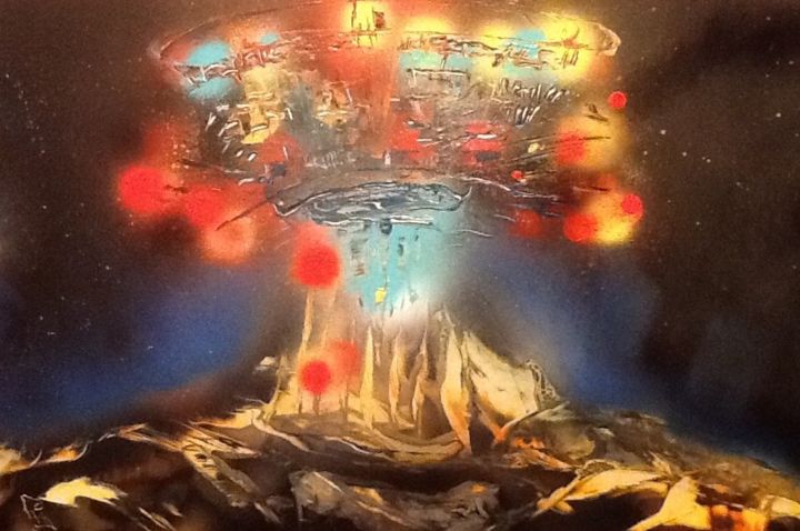 Ce3K-Ufo Scene From Close Encounters Of , Painting by The Art Of