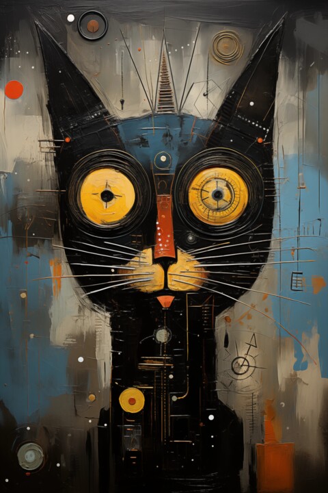 数字艺术 标题为“Bold Feline” 由Artopia By Nick, 原创艺术品, 数字油画