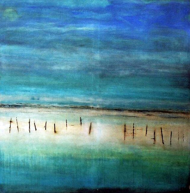 Pintura intitulada "Untitled Seascape" por Ashley Harkness, Obras de arte originais