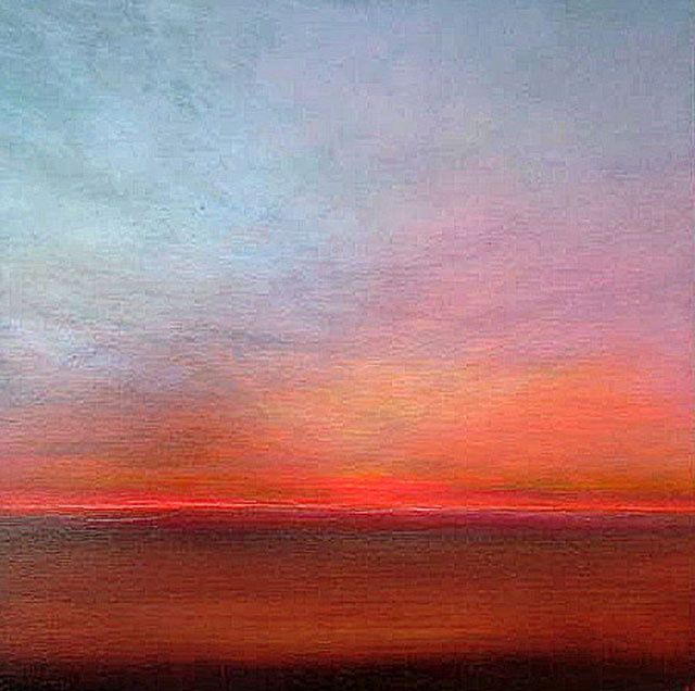 Pintura intitulada "Hot Horizon" por Ashley Harkness, Obras de arte originais, Óleo