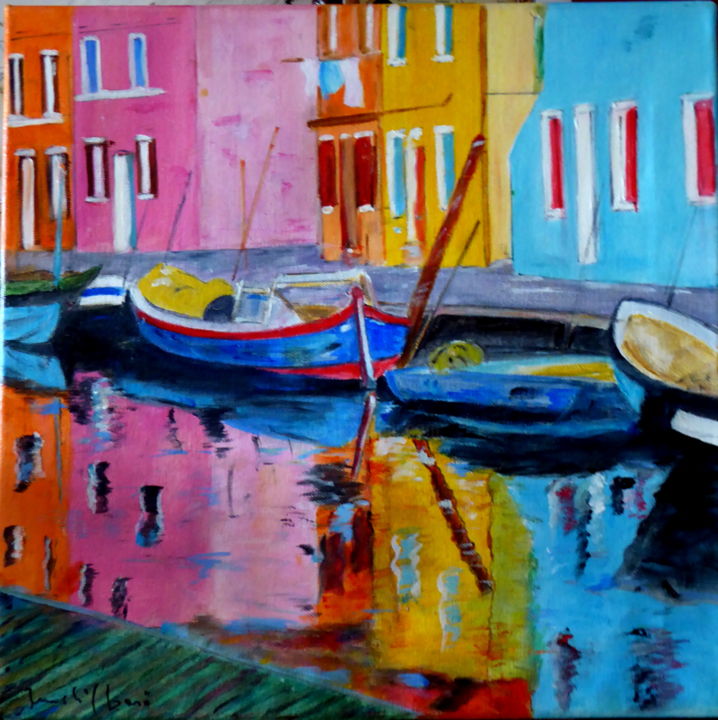 Painting titled "Burano" by Mich'L Barö, Original Artwork