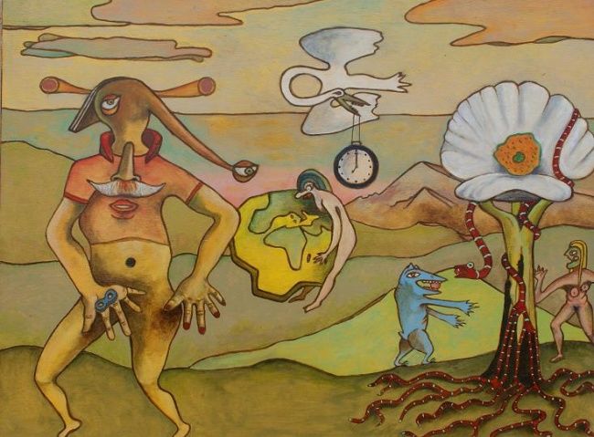 Peinture intitulée "Voir le monde" par Yves André, Œuvre d'art originale, Huile