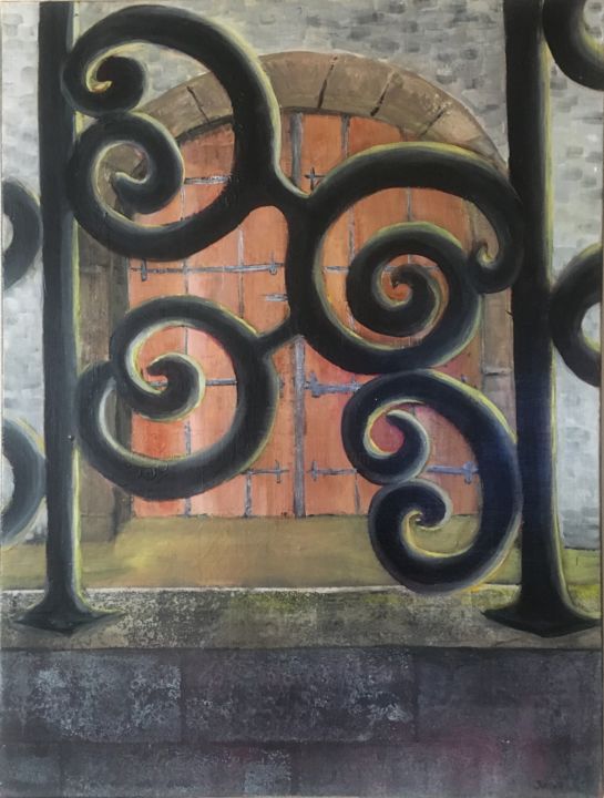 Porte Et Fer Forge, Painting by Aszoom | Artmajeur