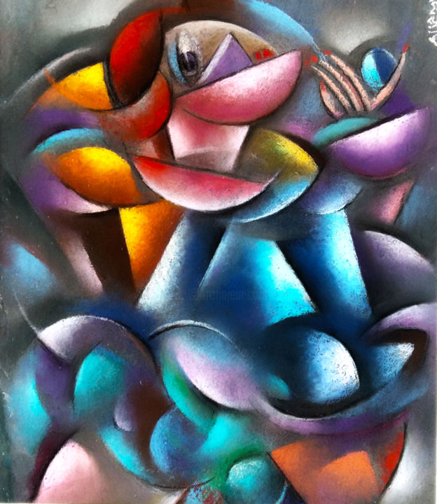 제목이 "L'équilibriste II"인 그림 Tsvetomir Assenov로, 원작, 파스텔