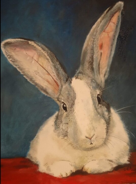 Peinture intitulée "Bunny" par Astrid Warakomski, Œuvre d'art originale, Huile