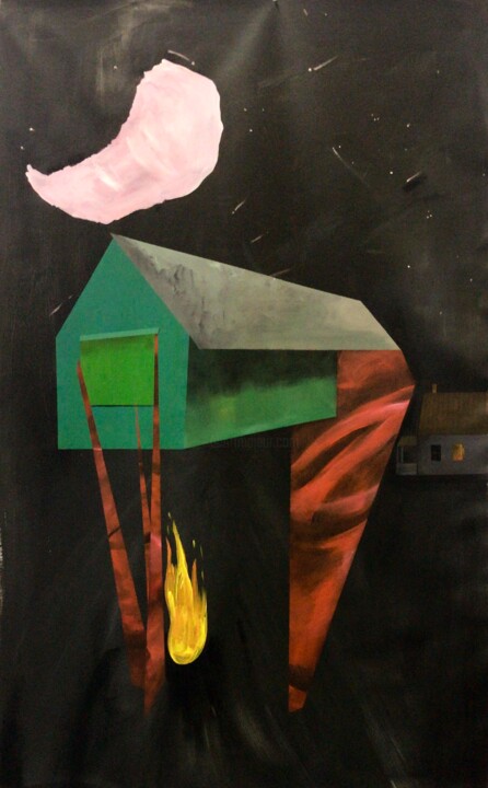 Schilderij getiteld "Greenhouse" door Atelier P, Origineel Kunstwerk, Acryl