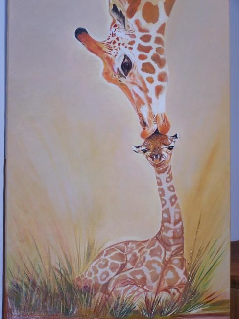 Dessin intitulée "girafe" par Catherine Allais Jourdain, Œuvre d'art originale