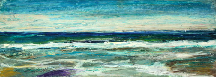 Peinture intitulée "Au bord, 39x14 cm" par Nathalia Chipilova, Œuvre d'art originale, Acrylique