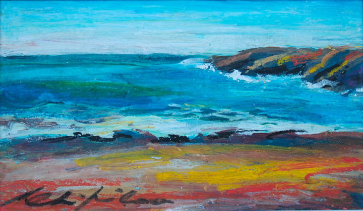 Peinture intitulée "Agay, côtes rouges" par Nathalia Chipilova, Œuvre d'art originale, Acrylique