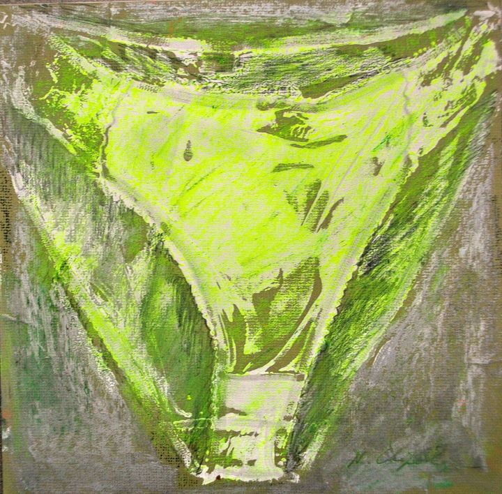 Pittura intitolato "Fluo Yellow Panties" da Nathalia Chipilova, Opera d'arte originale, Acrilico