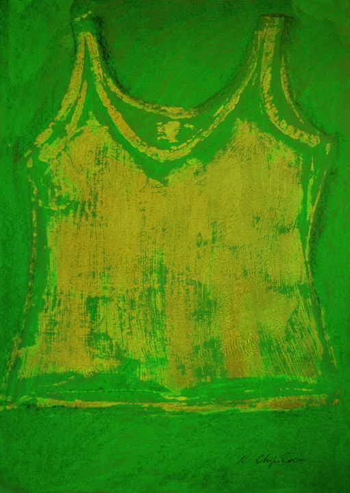 Peinture intitulée "Green gold undershi…" par Nathalia Chipilova, Œuvre d'art originale, Huile