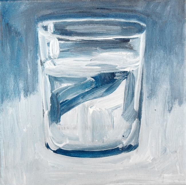 Pintura titulada "Verre d'eau 96" por Nathalia Chipilova, Obra de arte original, Oleo