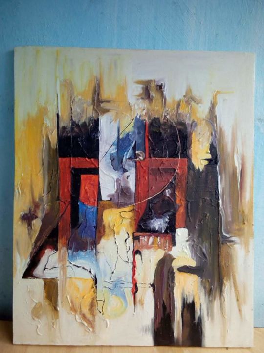 Painting titled "Aliance" by Amadou Sane, Original Artwork, Oil