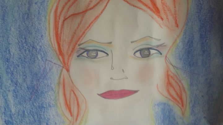 Drawing titled "LOU-ANNE" by Athena, Original Artwork, Pastel