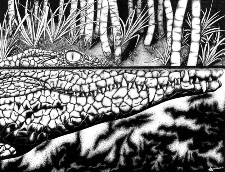 「Crocodile」というタイトルの描画 Sénéca Aによって, オリジナルのアートワーク