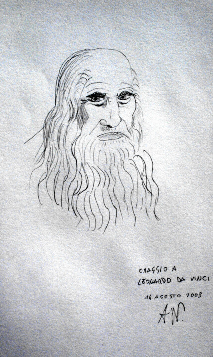 Dessin intitulée "Omaggio a Leonardo…" par Aurelio Nicolazzo, Œuvre d'art originale, Graphite