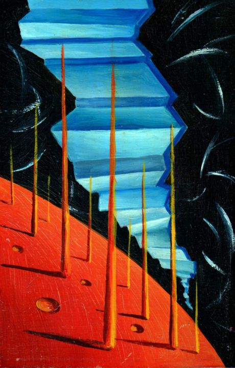 Pintura intitulada "Dark Side of the Mo…" por Vladimir Abaimov, Obras de arte originais, Óleo