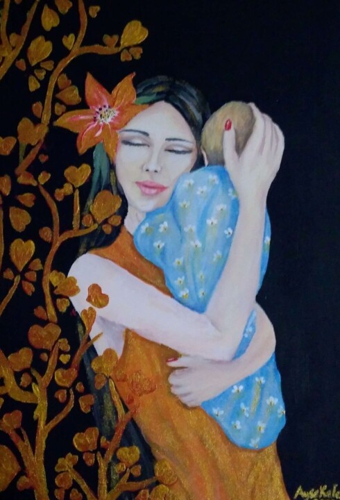 Peinture intitulée "O MOTHER" par Ayşe Keleş, Œuvre d'art originale, Acrylique