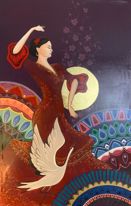 绘画 标题为“Let;s Danse” 由Azad Rustamov, 原创艺术品, 丙烯 安装在木质担架架上