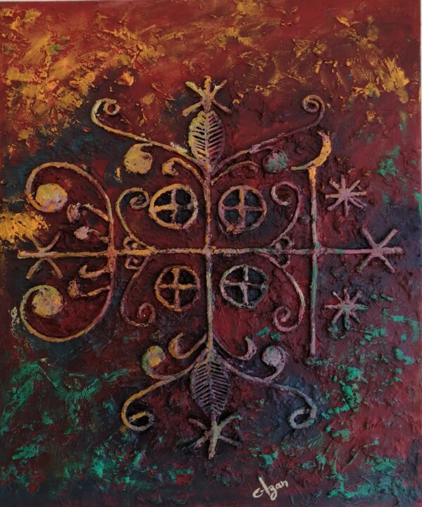 Painting titled "La clef" by Bernadin Amazan (Ber-Ram Azan), Original Artwork, Oil