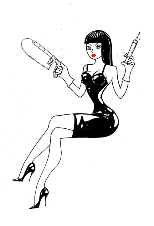 Drawing titled "american mary" by Azathoth, Original Artwork, Marker