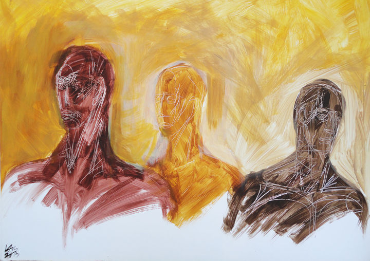 Pittura intitolato "clone" da Bachir Laib, Opera d'arte originale, Acrilico