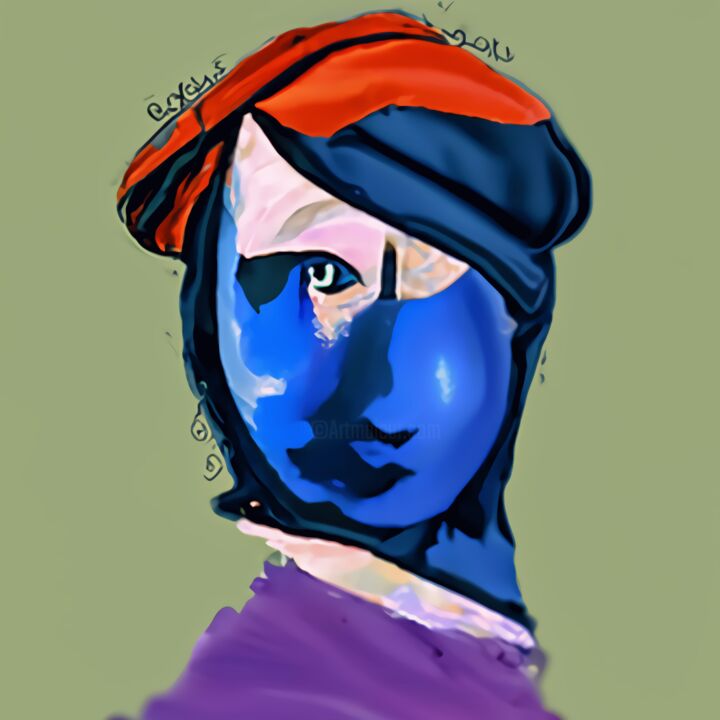 Digital Arts titled "Woman's portrait" by Bachir Reddioui, Original Artwork, Digital Painting