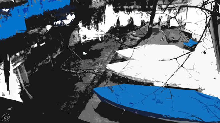 Arts numériques intitulée "Boats resting in th…" par Bahar Ari Dellenbach, Œuvre d'art originale, Photographie manipulée