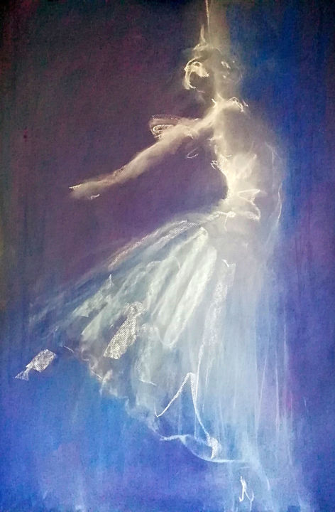 Dessin intitulée "Ballerina #1" par Sergey Bakin, Œuvre d'art originale, Pastel