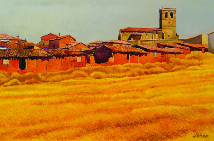 Pittura intitolato ""Campos Dorados"" da Balderas, Opera d'arte originale, Acquarello