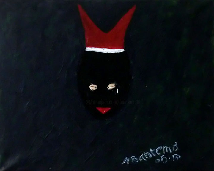 Painting titled "Masque Akala peintu…" by Bantema, Original Artwork, Acrylic