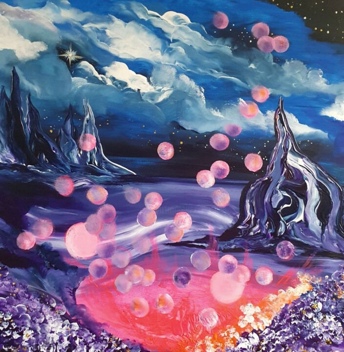 Pittura intitolato "Cosmic Soup" da Barbara Fuhrmann, Opera d'arte originale, Acrilico