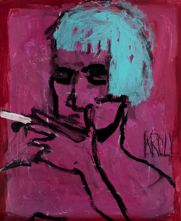 Картина под названием "Mädchen mit einer Z…" - Barbara Kroll, Подлинное произведение искусства, Акрил