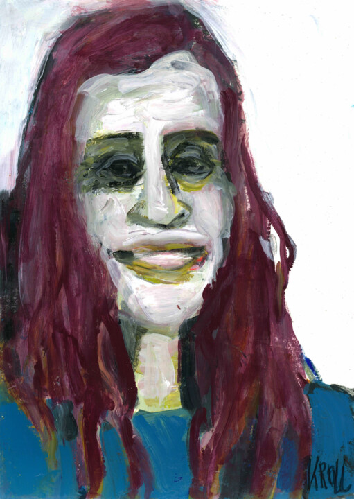 Pintura titulada "Porträt 43" por Barbara Kroll, Obra de arte original, Acrílico