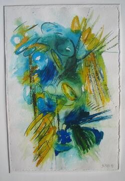 Painting titled "C.c. (Coconut Compa…" by Barbara Piatti, Original Artwork, Ink Mounted on Cardboard
