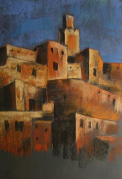 Painting titled "Casbah" by Barbara Skuratowicz Jakubiec, Original Artwork