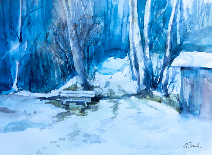 「winter」というタイトルの絵画 Johannes Baulによって, オリジナルのアートワーク, 水彩画