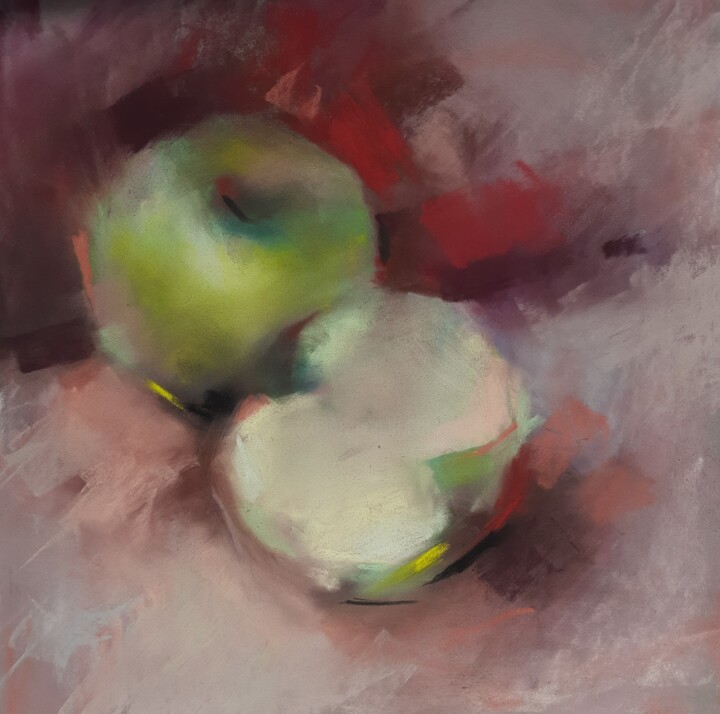 Peinture intitulée "Pommes II" par Béatrice Mitry, Œuvre d'art originale, Pastel