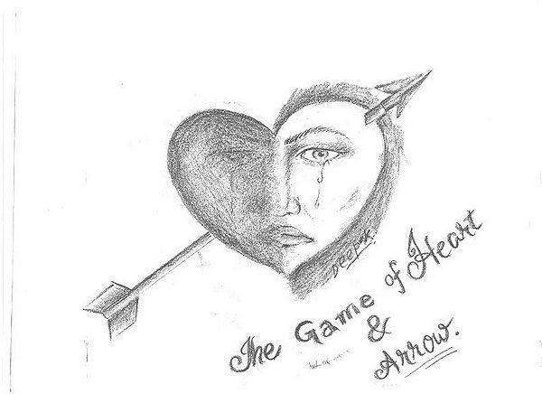 Disegno intitolato "game of heart n bra…" da Dharti Singh, Opera d'arte originale