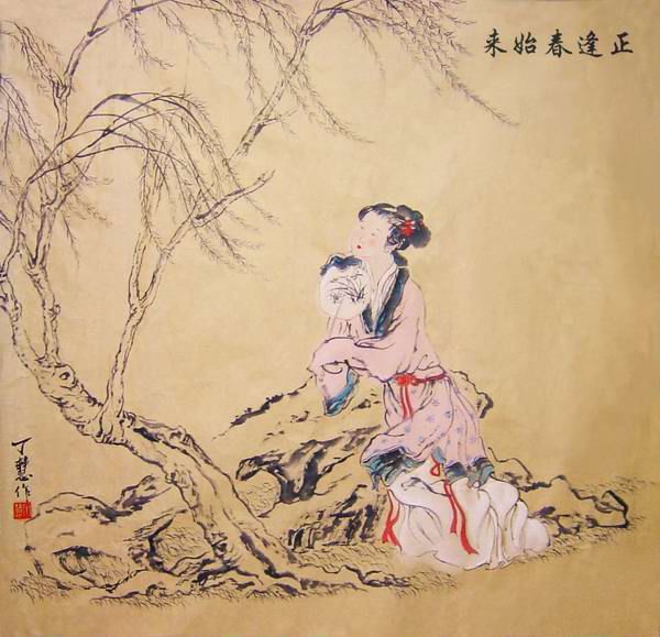 Pittura intitolato "Chinese beauty" da Michelle H, Opera d'arte originale