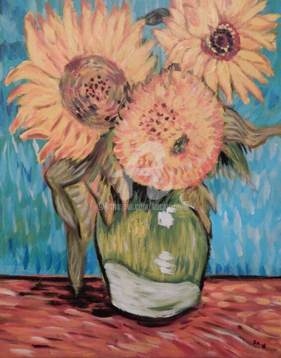 Картина под названием "Van Gogh's Three Su…" - Becky Arner, Подлинное произведение искусства, Акрил