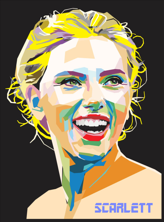 Arte digital titulada "Scarlett Johansson" por Bela Kovacs, Obra de arte original, Trabajo Digital 2D