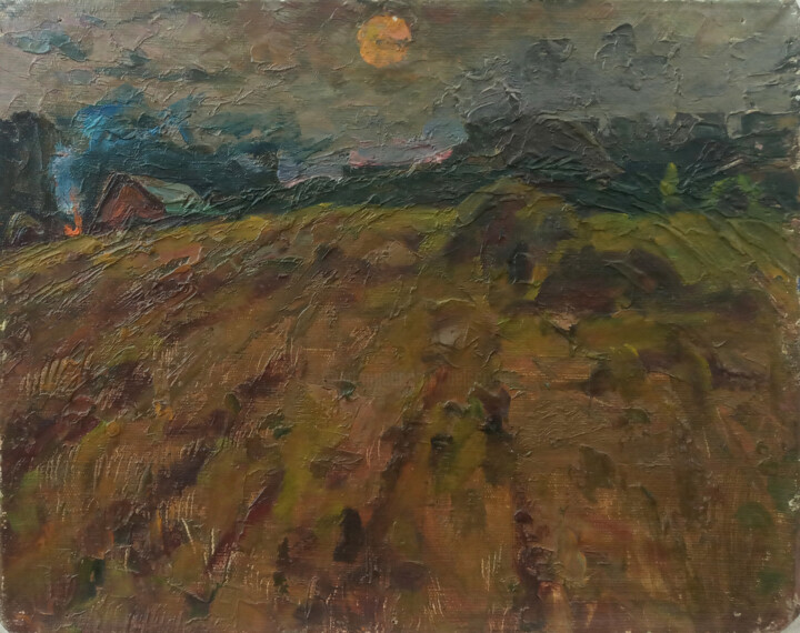 Malerei mit dem Titel "Sunset" von Vasily Belikov, Original-Kunstwerk, Öl