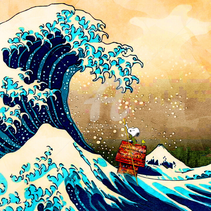 Peinture intitulée "Snoopy : La Grande…" par Benny Arte, Œuvre d'art originale, Aquarelle