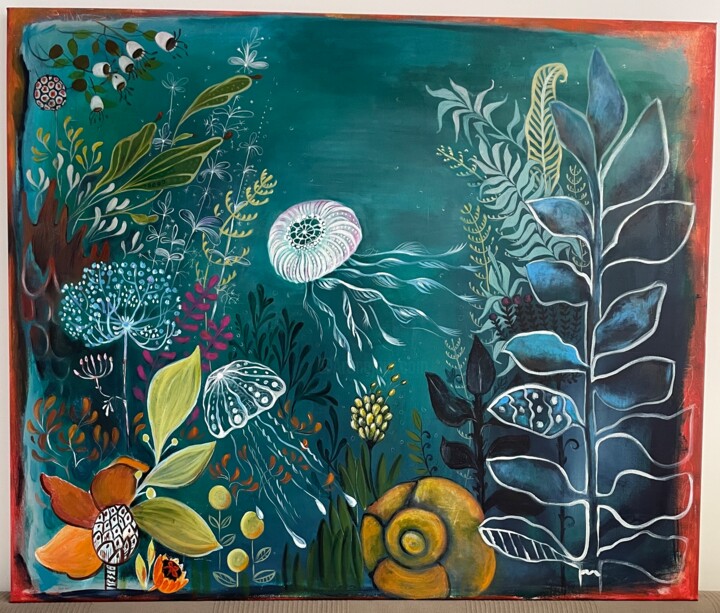 Peinture intitulée "aquarium" par Berastjanka, Œuvre d'art originale, Acrylique Monté sur Châssis en bois