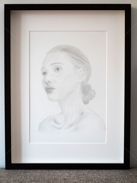 Drawing titled "Spanish Woman" by Zsolt Beregi, Original Artwork, Graphite