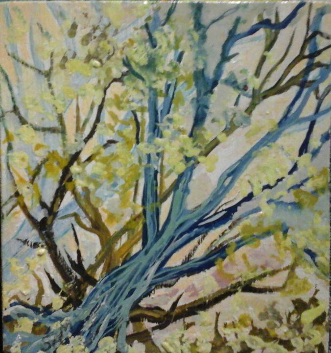 Peinture intitulée "LES ARBRES ENCHANTES" par Sam De Beauregard, Œuvre d'art originale, Gouache