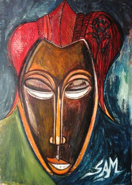 Painting titled "LA MERE TERRE" by Sam De Beauregard, Original Artwork, Gouache