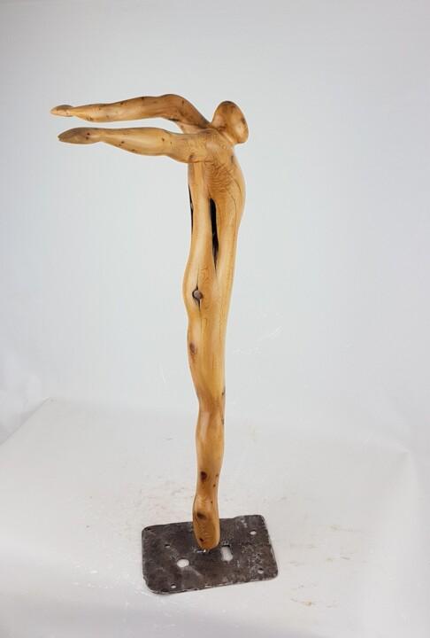 Escultura titulada "Danseur" por Bernard Geoffroy, Obra de arte original, Madera